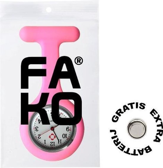 Fako® - Verpleegstershorloge - Zusterhorloge - Verpleegster Horloge - Siliconen Uni - Roze