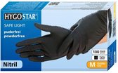 Hygostar handschoenen nitril poedervrij zwart maat S - 100 stuks