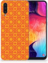 Geschikt voor Samsung Galaxy A50 TPU Siliconen Hoesje Design Batik Orange