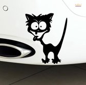 NBH� - Leuke grappige autosticker schrikkende gekke Zwarte Kat