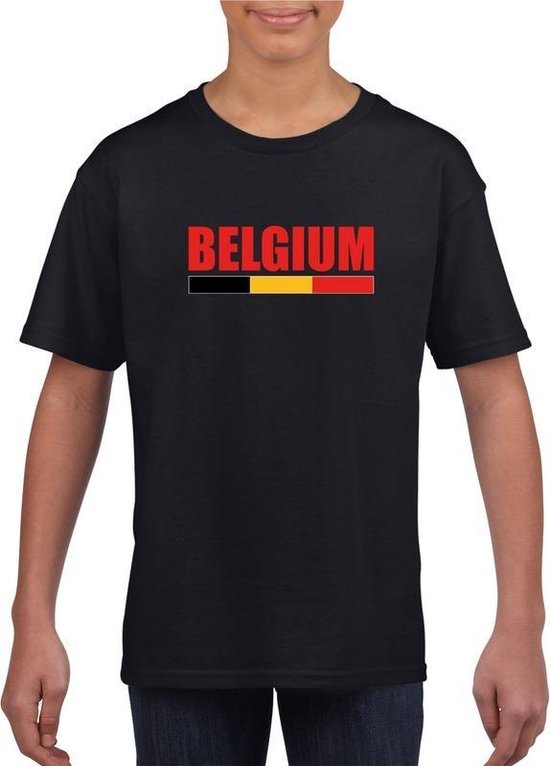 Zwart Belgium supporter supporter shirt kinderen - Belgisch shirt jongens en meisjes 146/152