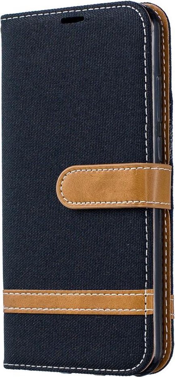 Denim Book Case - Geschikt voor Huawei Y6 (2019) / Y6s Hoesje - Zwart
