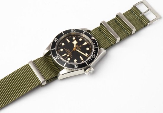 Chibuntu® - Olijf Groene Nato Strap - Nato Strap collectie - Mannen - Horlogebanden - 20mm bandbreedte