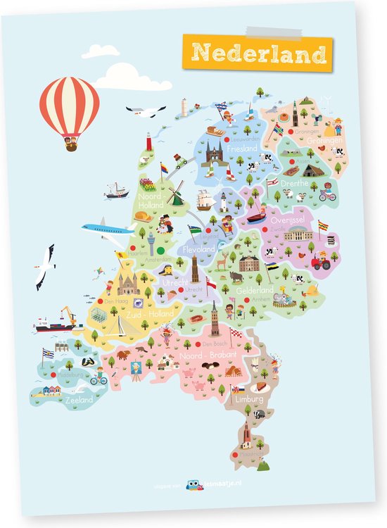poster | Nederland, provincies & hoofdsteden
