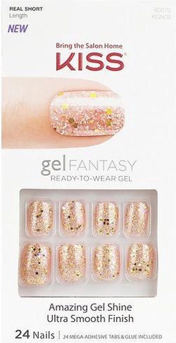 KISS GEL FANTASY Readlytowear gel Amazing Gel Shine Ultra Smooth Finish 24 nails KGN08