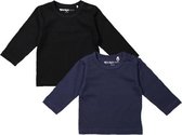 Dirkje Unisex Shirts Lange Mouwen (2stuks) Blauw en Zwart - Maat 80