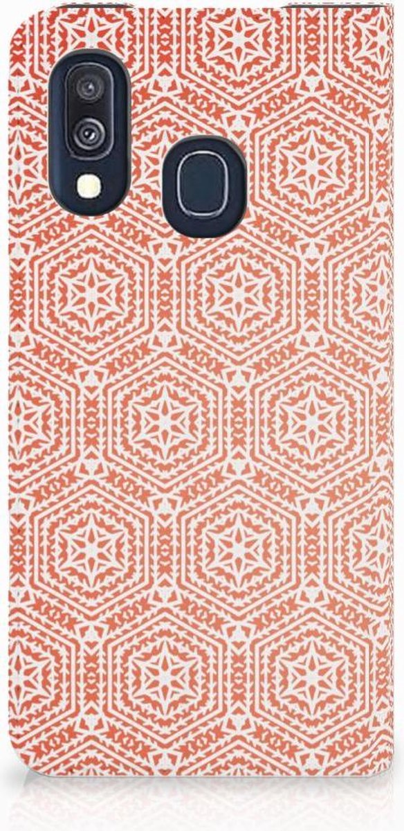 Samsung Galaxy A40 Hoesje met Magneet Pattern Orange