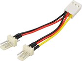 Deltaco SSI-36 cable gender changer 3-pin ho 2 x 3-pin ha Noir, Rouge, Blanc, Jaune