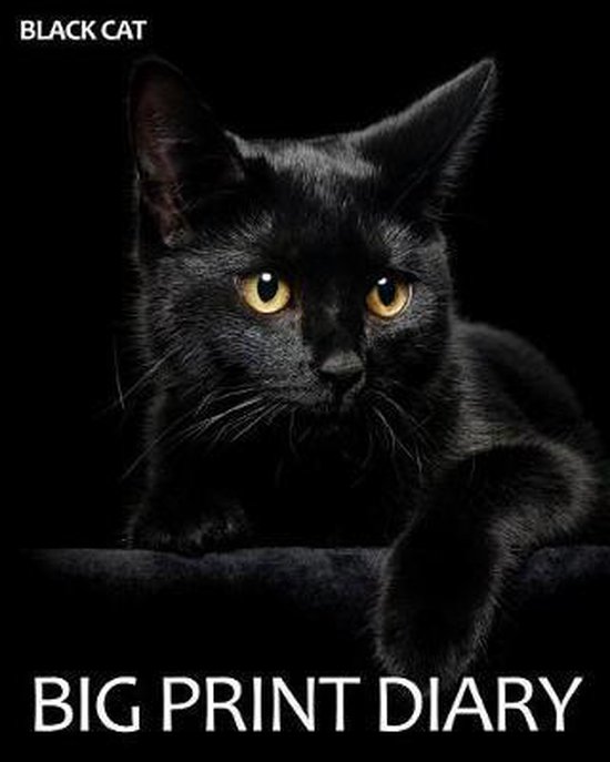Black Cat Big Print Diary, Snapping Turtle Books 9781724043573 Boeken