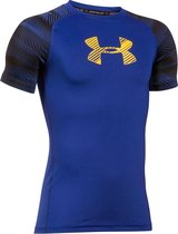 Under Armour - HeatGear® Shortsleeve Train to Game - Blauw Sportshirt - 127 - 137 - Blauw