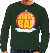 Foute kersttrui kerstbal rood op groene sweater voor heren - kersttruien 2XL (56)