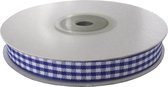 Geruit Lint 6mm (0,6cm) | Lint met Ruitjes | Smal Lint | Gingham Plaid | Marine Blauw | Cadeaulint | Decoratielint | Rol: 22 meter