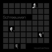 Boekcover 'Schreeuwen' met vier gezichten in donkere vakjes.