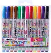 12 Stuks Duurzame Whiteboard Markers - Multicolor - Set - Whitebord