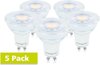 5 Pack - Integral LED - GU10 LED spot glas - 3,6 watt - 4000K neutraal wit - 400 lumen - niet dimbaar