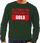 Foute kersttrui / sweater All I Want For Christmas Is Gold groen voor heren - Kersttruien XL (54)