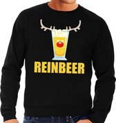Foute kersttrui / sweater met bierglas Reinbeer zwart voor heren - Kersttruien XL (54)