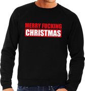 Foute kersttrui / sweater Merry Fucking Christmas zwart voor heren - Kersttruien S (48)