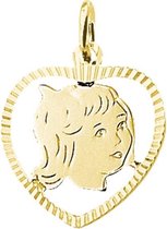 The Jewelry Collection Bedel Meisje Hart Gediamanteerd - Goud