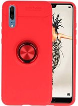 Softcase voor Huawei P20 Hoesje met Ring Houder Rood