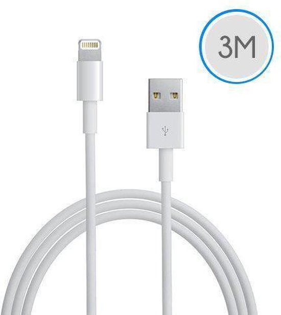 Aanval Streng Golf 3 meter USB kabel voor Apple iPad Air - wit | bol.com