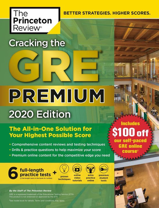 Cracking the GRE Premium Edition with 6 Practice Tests, 2020 - cover