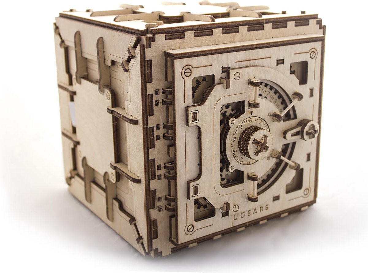 UGEARS 3D Modelbouw - Kluis - Mechanisch Bouwpakket Hout - Educatief Speelgoed — afbeelding 15