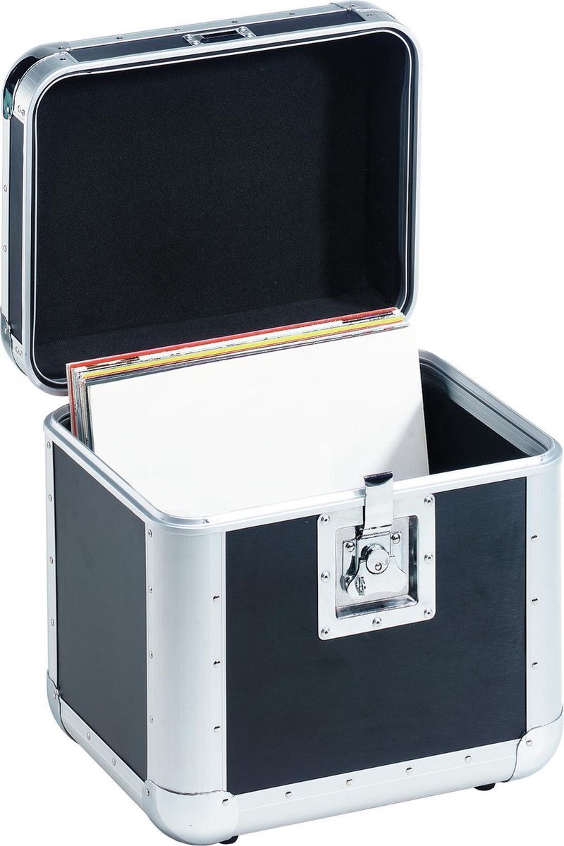 Roadinger LP opbergsysteem Platenkoffer ALU 75/25, rounded, bk - Vinyl Koffer