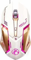 iMICE V8 LED Kleurrijke Licht USB 6 Knoppen 4000 DPI Bedrade Optische Gaming Muis voor Computer PC Laptop (Wit)