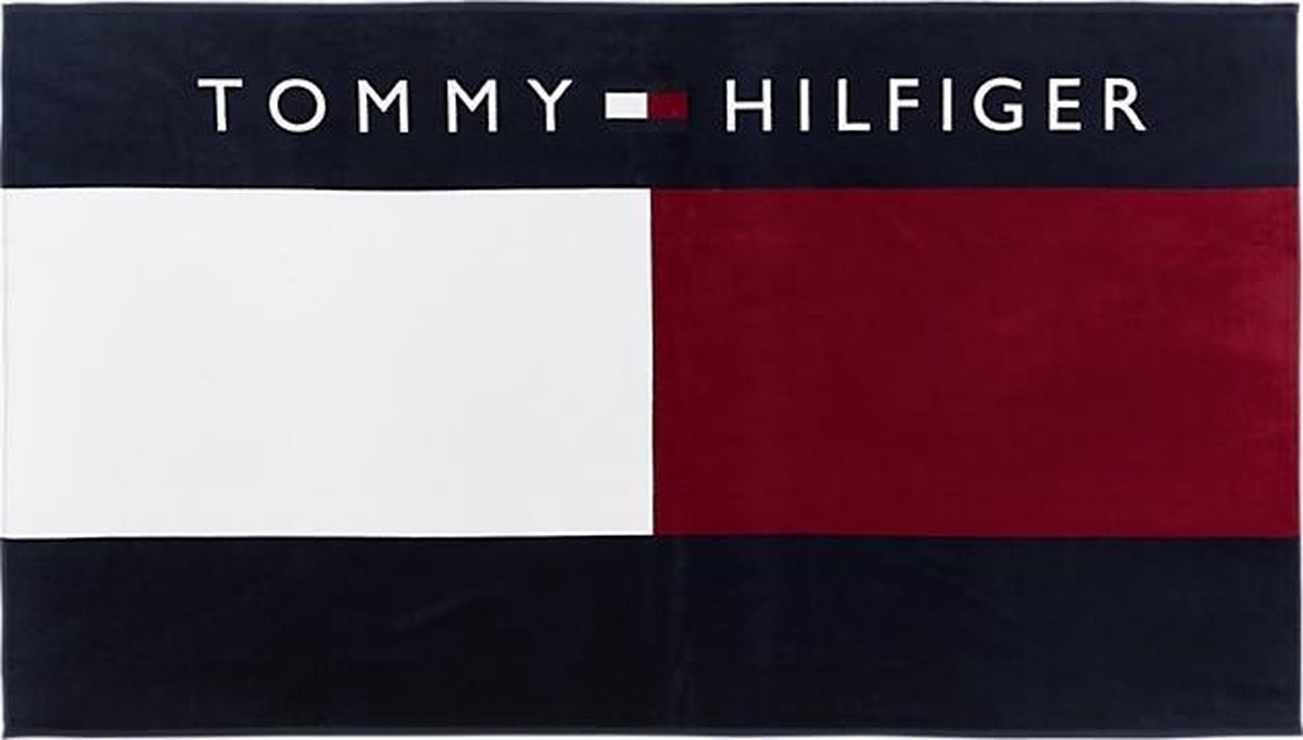Tommy Hilfiger handdoek strandlaken Towel - zwart/flag-One size fits all |  bol.com