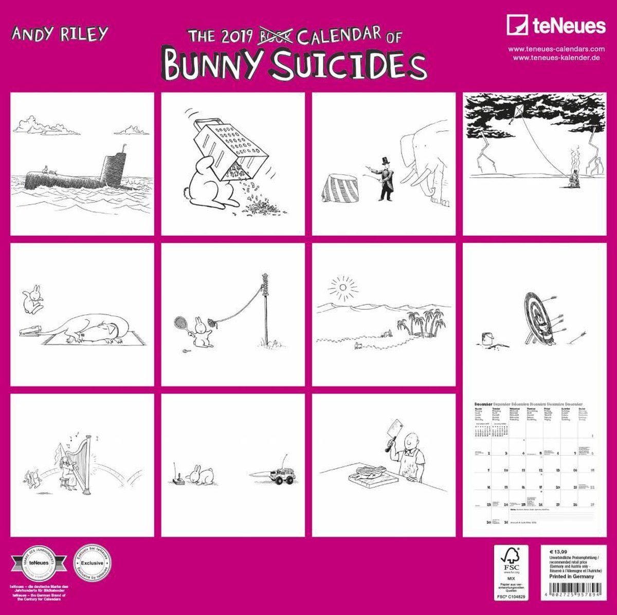 Riley, A: Bunny Suicides 2019 Broschürenkalender - Riley, Andy