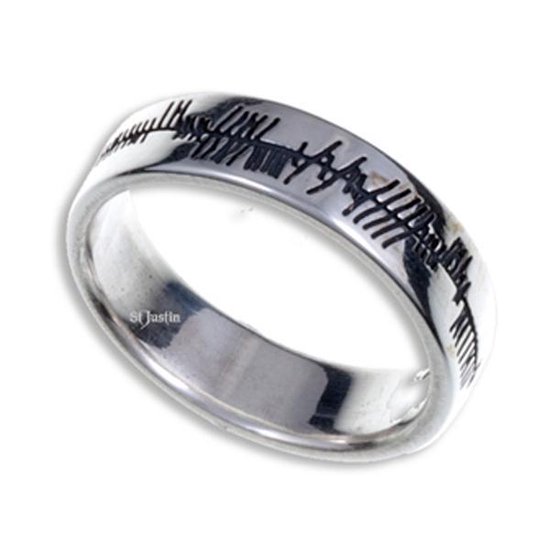 Ogham liefde Zilveren ring
