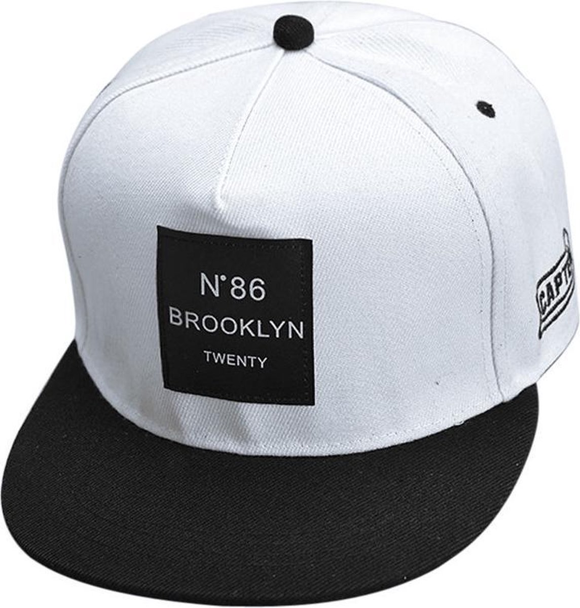 Witte Brooklyn Baseball Snapback - Canvas - Pet - Cap