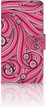 Geschikt voor Samsung Galaxy S10 Hoesje Bookcase Swirl Pink