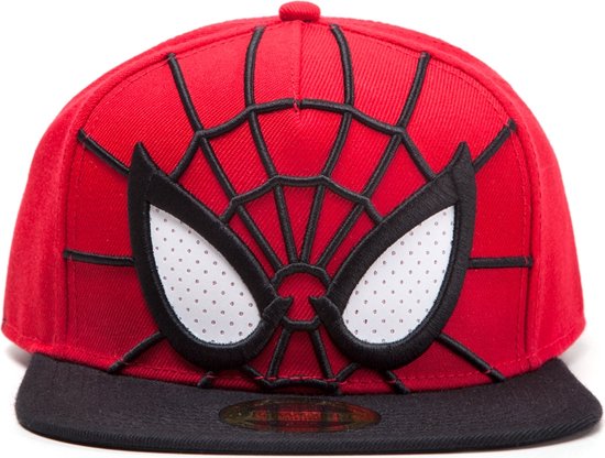 Marvel SpiderMan - 3D Mesh Eyes Snapback Pet - Rood/Zwart