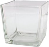 Vaas / Accubak BEERTJE - Transparant - Glas - 14 x 14 x 14 cm - Maat L