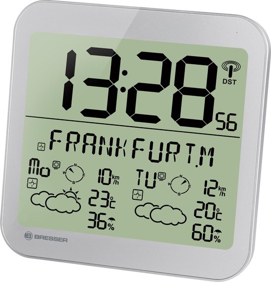 Reloj de pared Bresser MyTime Jumbo LCD, blanco – Compre desde el sitio