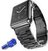 Metalen Armband Geschikt Voor Apple Watch Series 1/2/3 42 MM Horloge Band Strap - Geschikt Voor iWatch Schakel Polsband - Zwart