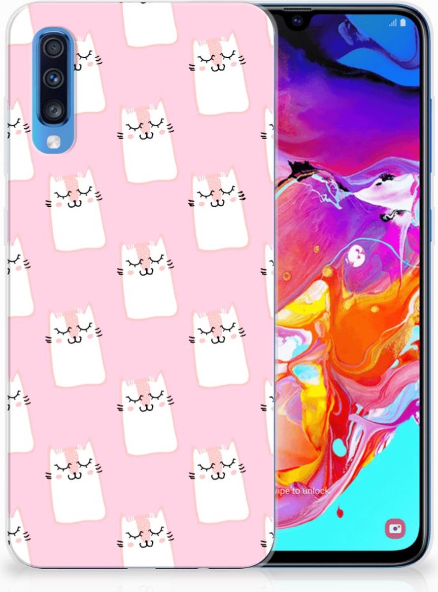 Samsung Galaxy A70 TPU Hoesje Sleeping Cats