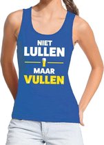 Niet Lullen maar Vullen tanktop / mouwloos shirt blauw dames M