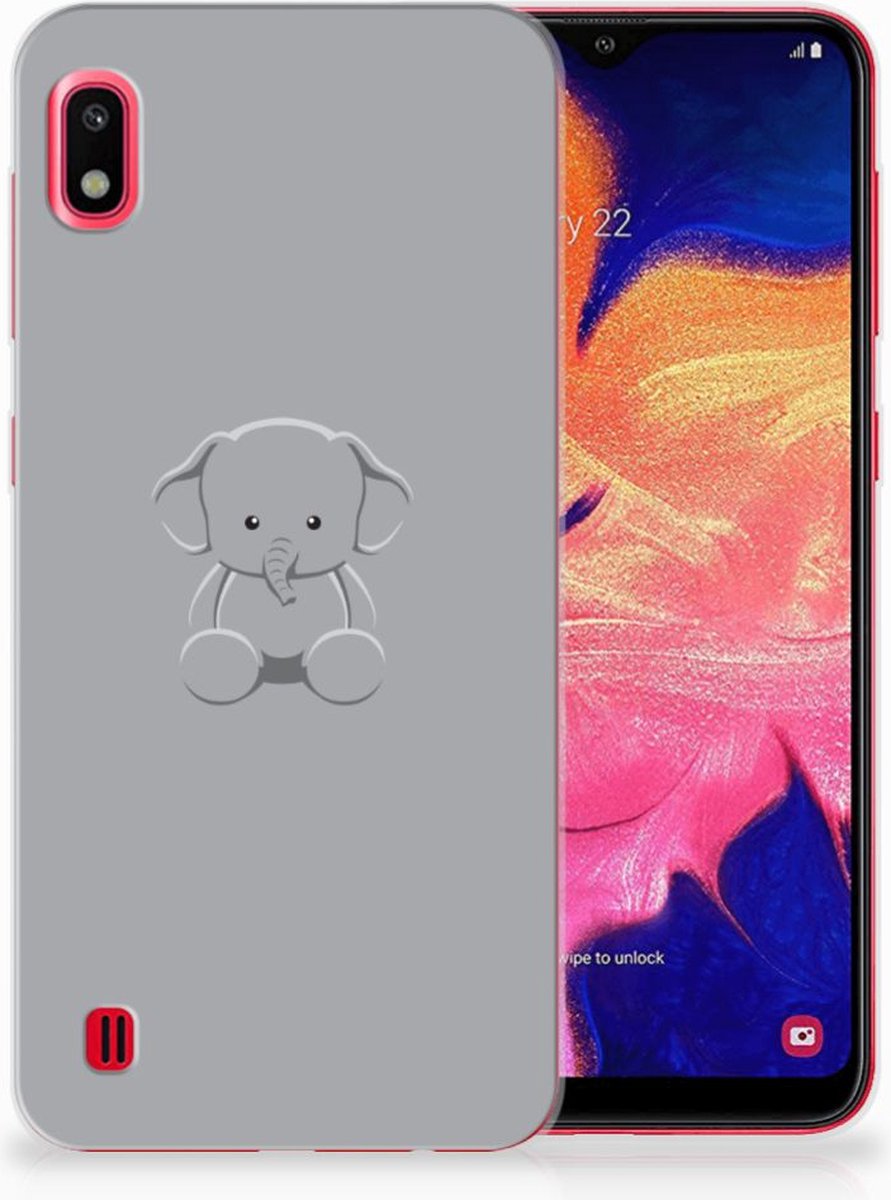 Samsung Galaxy A10 Telefoonhoesje met Naam Grijs Baby Olifant