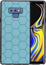 Hexagon Hard Case - Telefoonhoesje - Backcover Hoesje - achterkant hoesje - Geschikt voor Samsung Galaxy Note 9 - Blauw