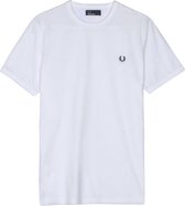 Fred Perry - Ringer T-shirt - Witte Shirts - L - Wit