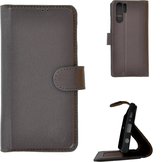 Pearlycase Echt Leder Donker Bruin Wallet Bookcase Hoesje voor Huawei P30 Pro