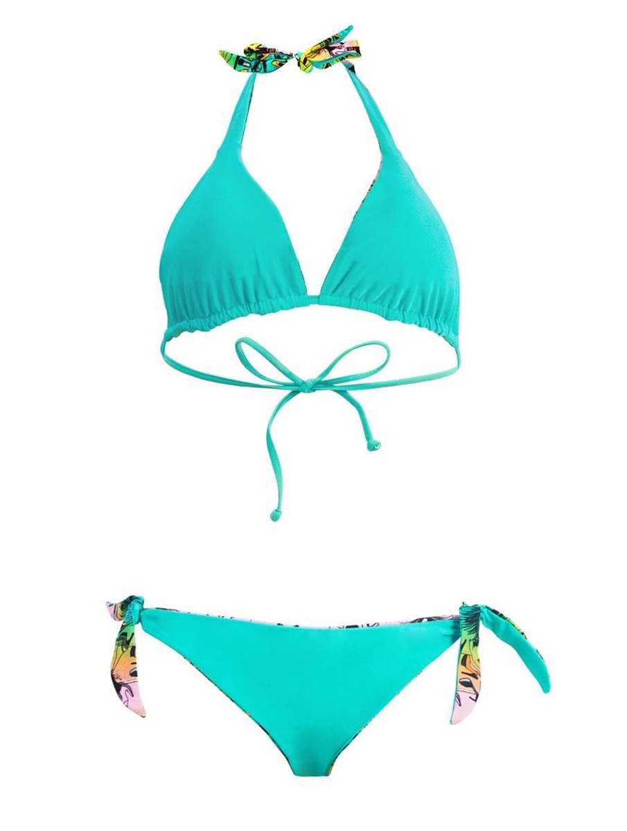 MuchachoMalo - Reversible Triangel Bikini Schoenen Turquoise - S | bol.com