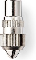 Nedis IEC (Coax) Connector | Recht | Female | Vernikkeld | 75 Ohm | Schroef | Diameter kabelinvoer: 7.0 mm | Metaal | Zilver | 2 Stuks | Polybag