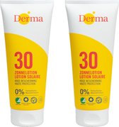 Derma Eco Sun Zonnebrandlotion SPF 30 - 2 x 200 ml - Voordeelverpakking
