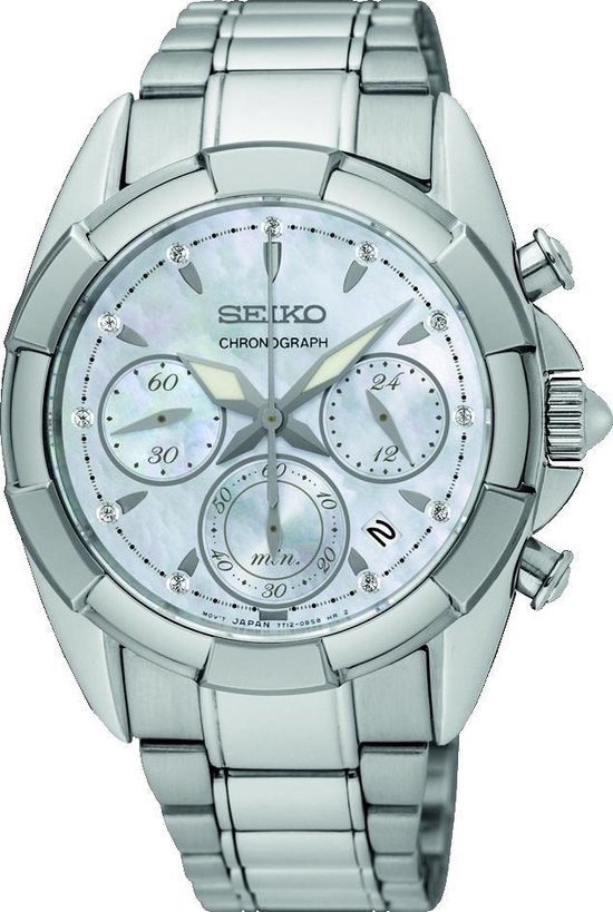 Seiko SRW807P1 horloge dames - zilver - edelstaal