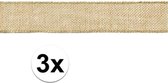 3x Jute cadeaulint/decoratielint 5 x 500 cm op rol - Juten lint/touw - Cadeauverpakkingen - Sierlint