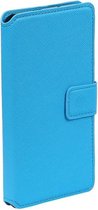 Blauw Samsung Galaxy J1 2015 TPU wallet case booktype hoesje HM Book